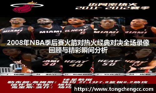 beats3652008年NBA季后赛火箭对热火经典对决全场录像回顾与精彩瞬间分析